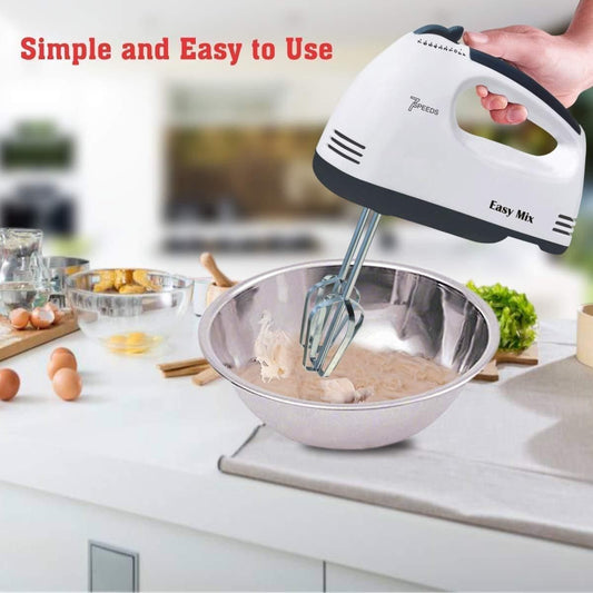 7-Speed Hand Mixer with Egg and Cream Beater Attachments